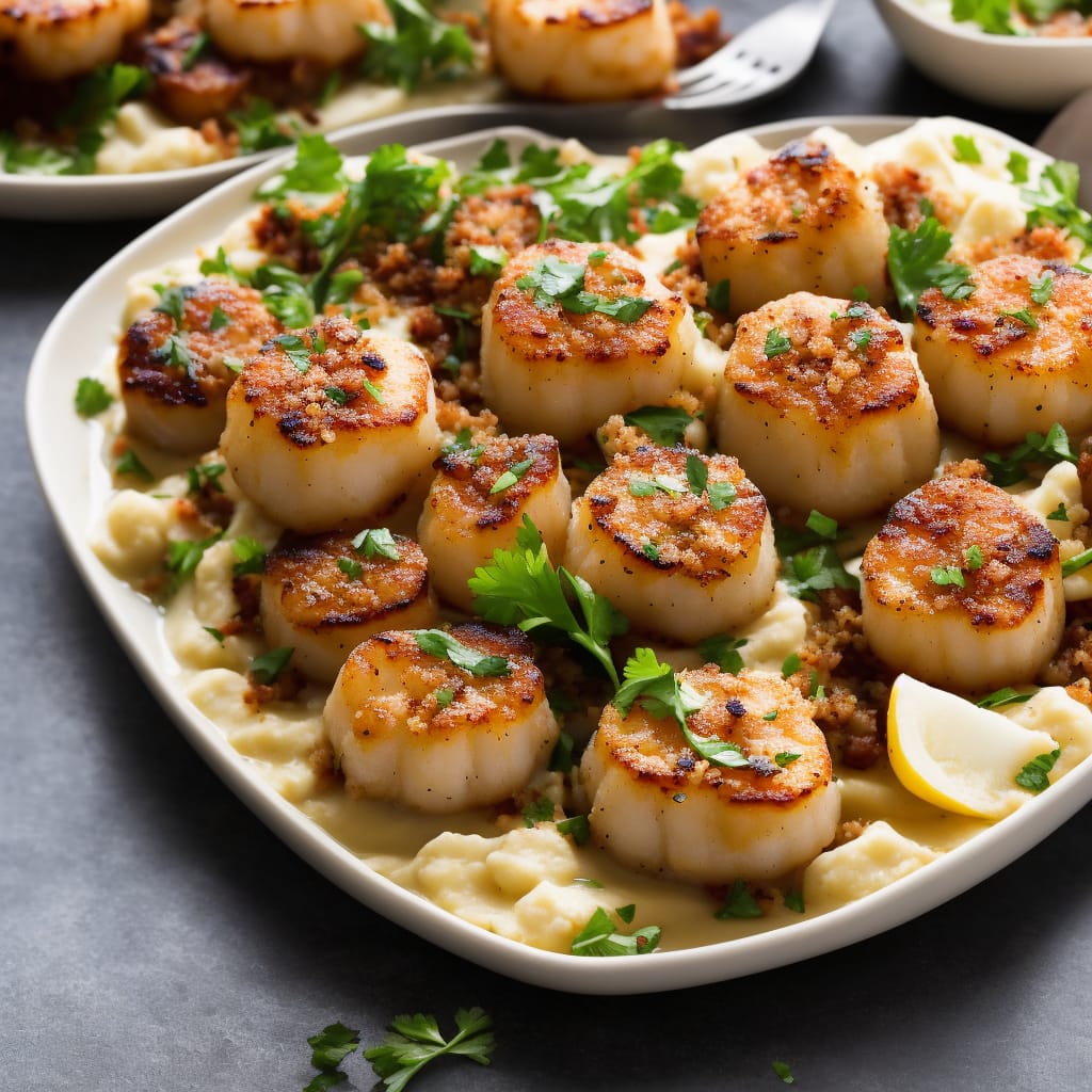 PanFried Scallops with Parsnip Purée & Pancetta Crumbs Recipe