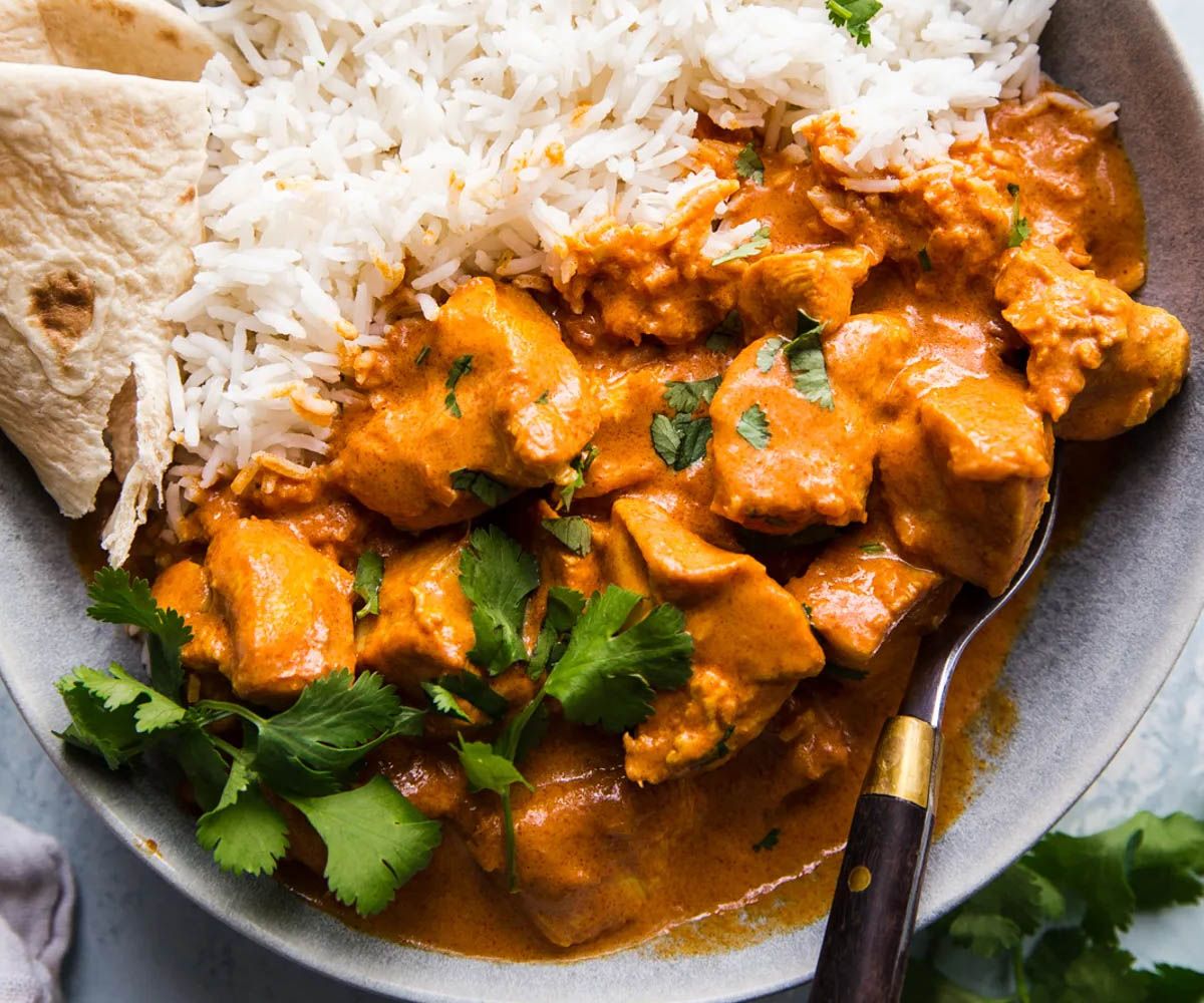 Saffron Butter Chicken with Date & Couscous Stuffing Recipe