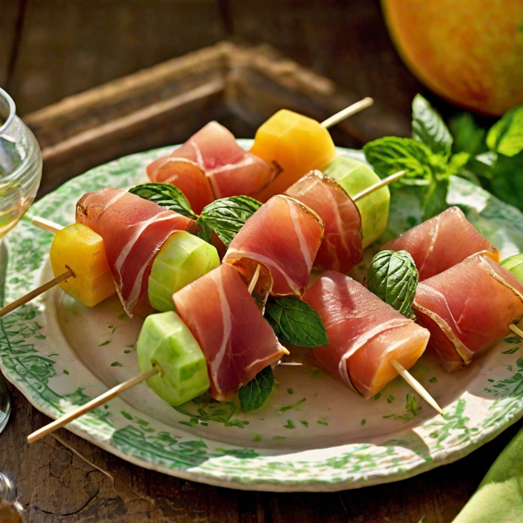 Skewered Melon & Prosciutto Recipe