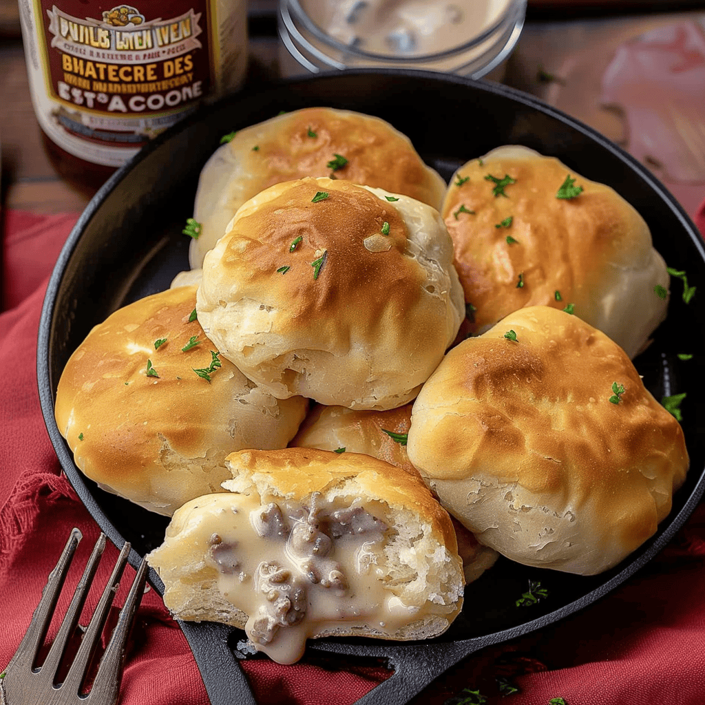 Seasoned Biscuits and Gravy Bombs Recipes, Tasks & Tools