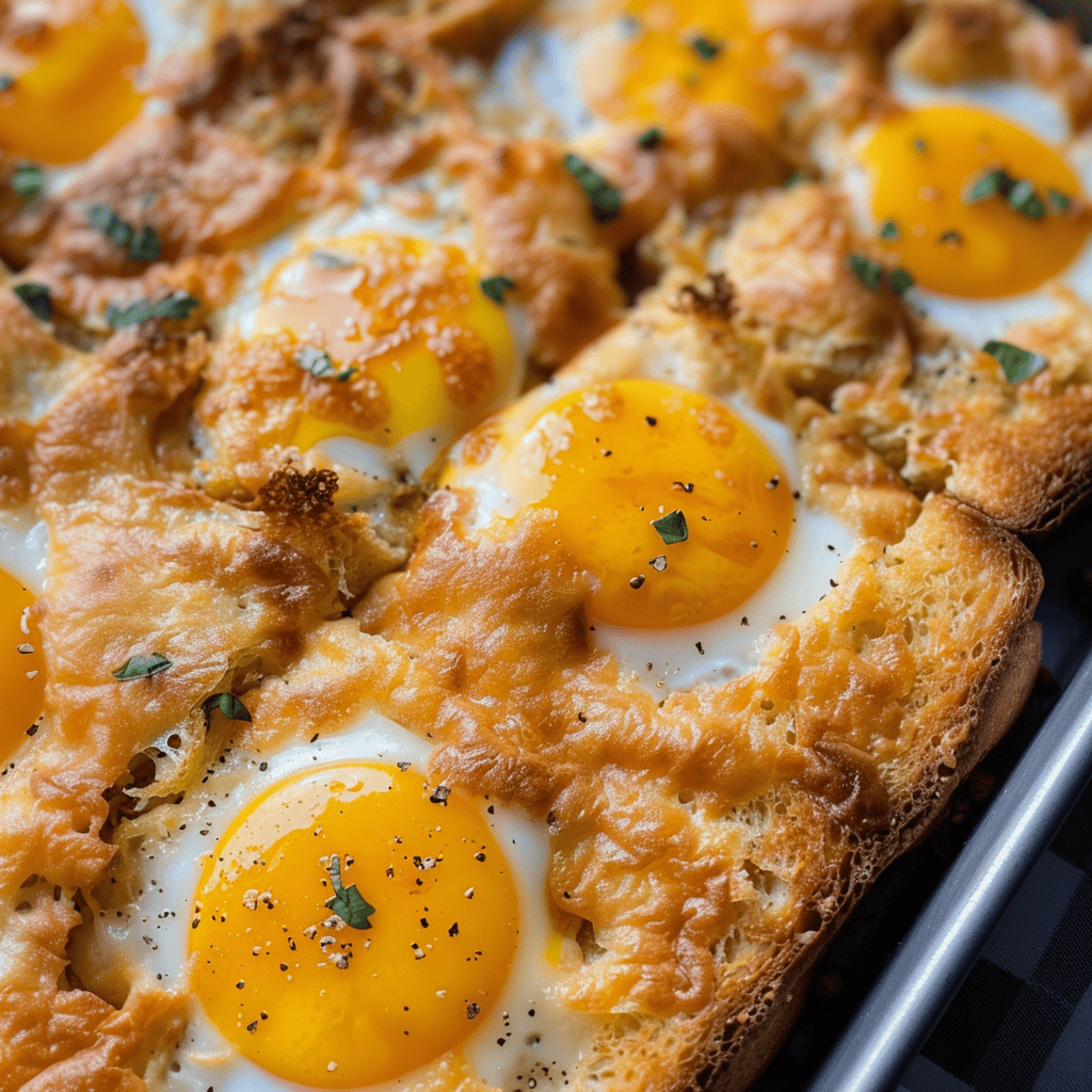 Sheet Pan Cheesy Baked Egg Toast Recipes, Tasks & Tools