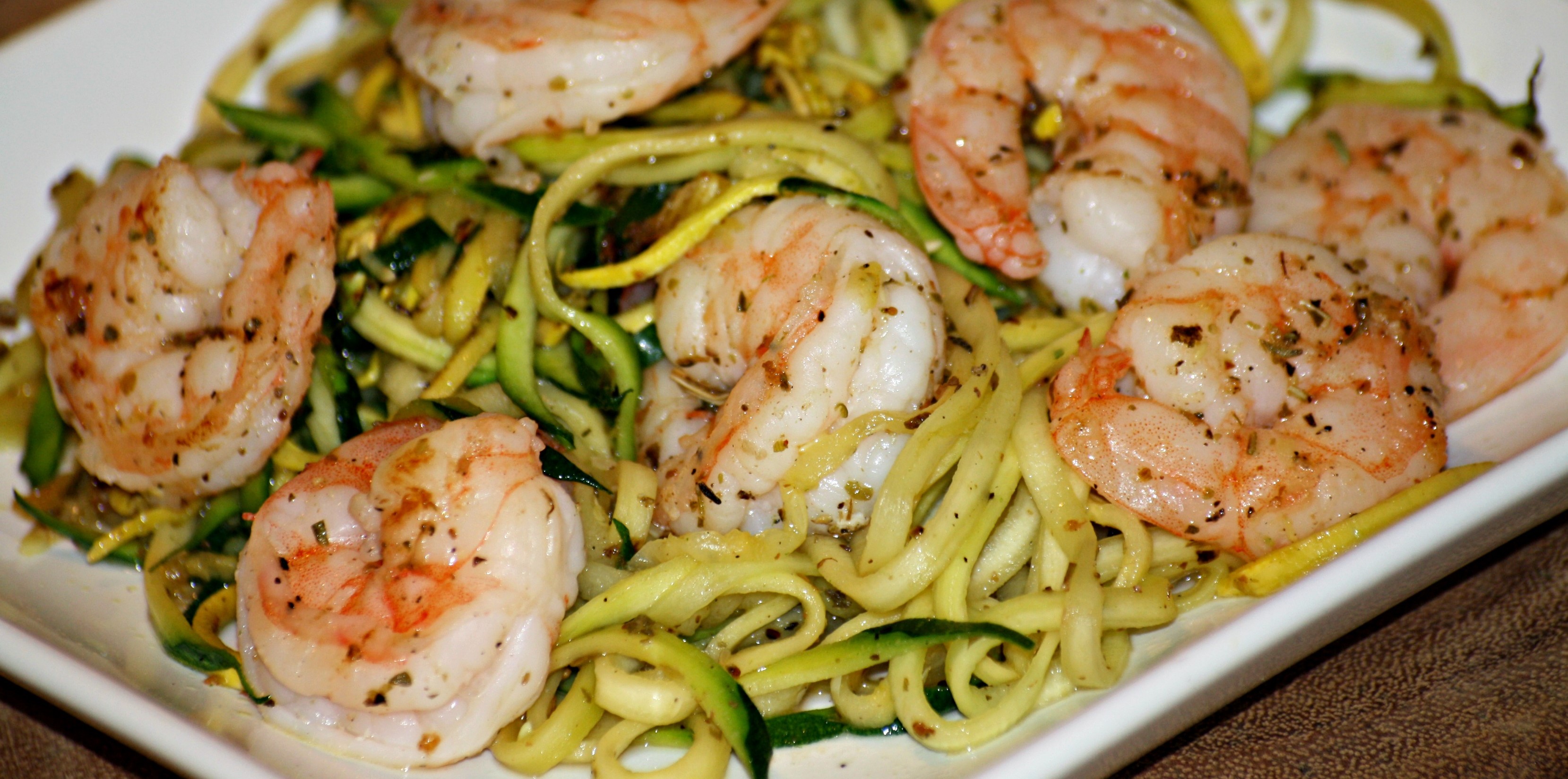 Skinny Shrimp Scampi over Low Carb Zoodles Best Cooking recipes In