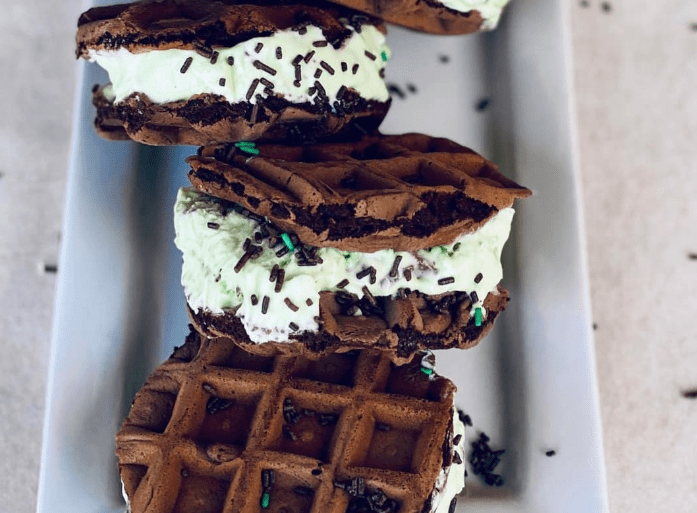 PEPPERMINT CRISP WAFFLE ICE CREAM SANDWICHES Best Cooking recipes In
