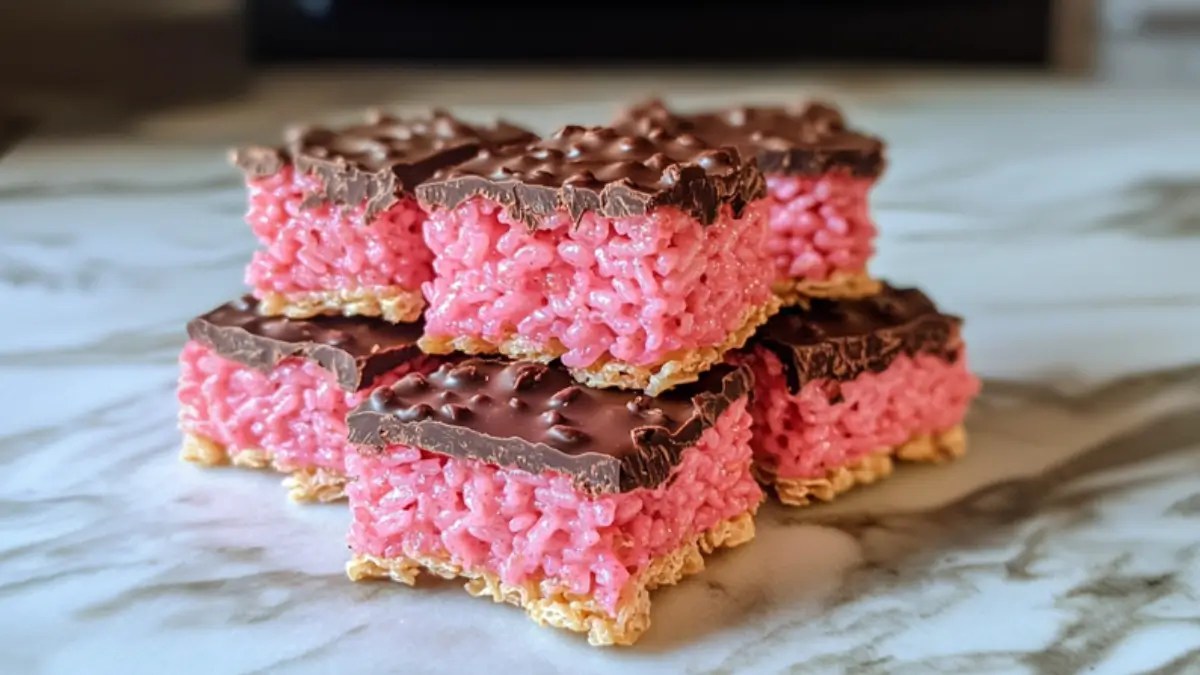 Chocolate Covered Cherry Rice Krispies Treats