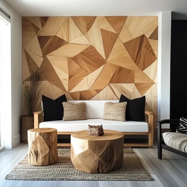 DIY Geometric Accent Wall for Living Rooms Recipes Time