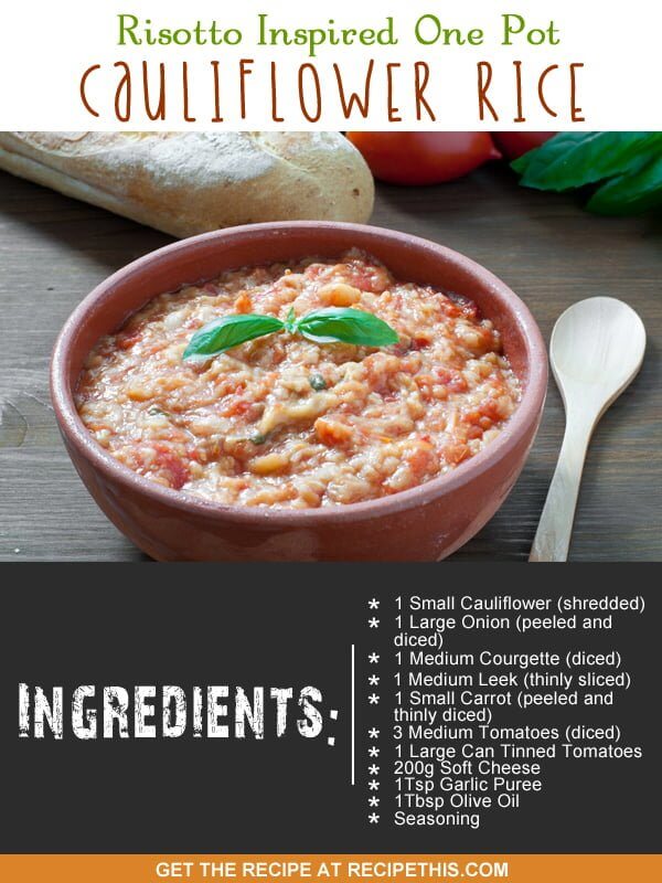 Risotto Inspired One Pot Cauliflower Rice • Recipe This