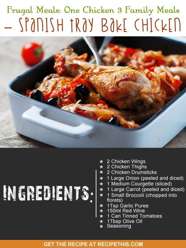 Frugal Meals One Chicken 3 Family Meals Spanish Tray Bake Chicken