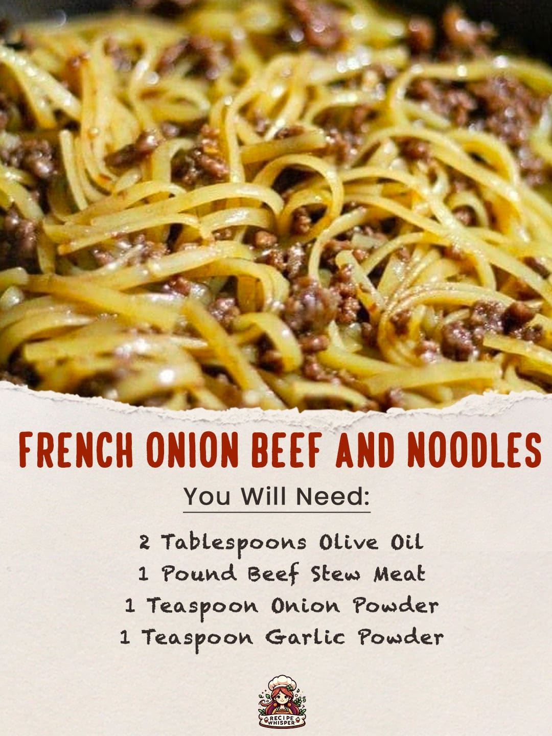 French Onion Beef and Noodles Recipe Whisper