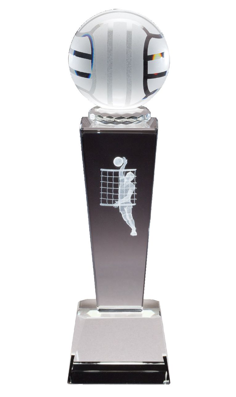3D Crystal Trophy Volleyball, M Recognition Awards & Trophies, Inc.