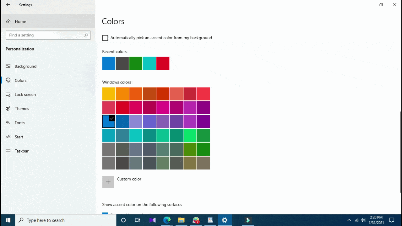 How To Change Taskbar Color in Windows 10 Easily (2021) Central