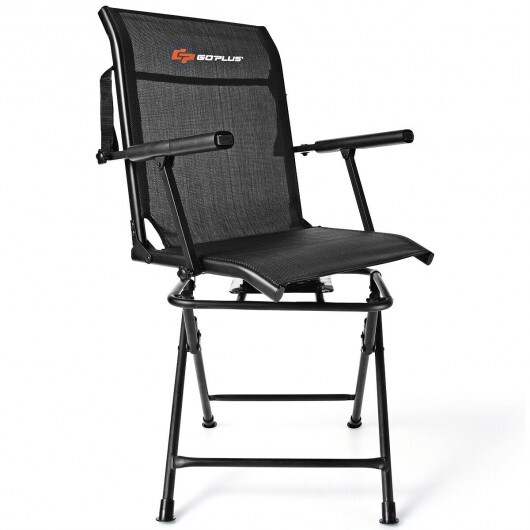Swivel Hunting Chair Foldable Mesh Chair with ArmrestsBlack Recon Point