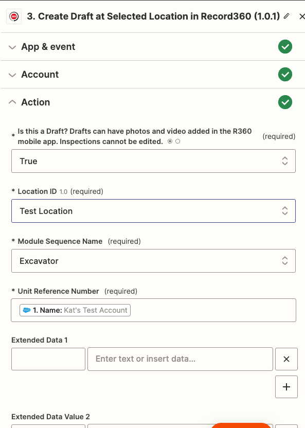 Zap Examples Salesforce Create a draft inspection when a Salesforce