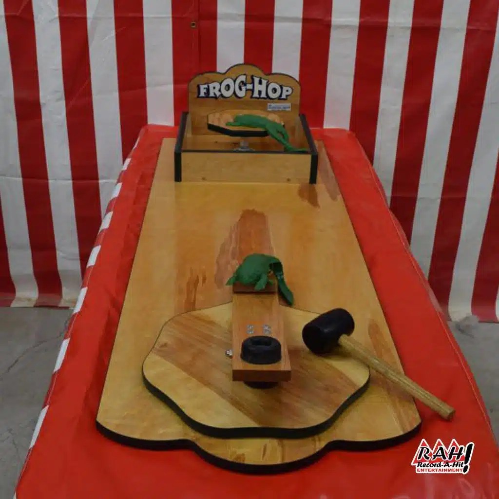 Frog Hop TableTop Carnival Game Wood RecordAHit Entertainment
