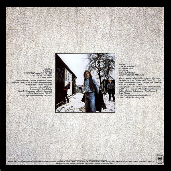 David Gilmour David Gilmour (Vinyl LP Canadian Pressing) Record