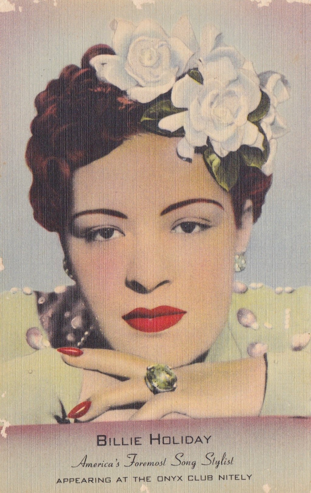 Billie Holiday Beautifully Autographed 1943 Handbill/Postcard /Roger