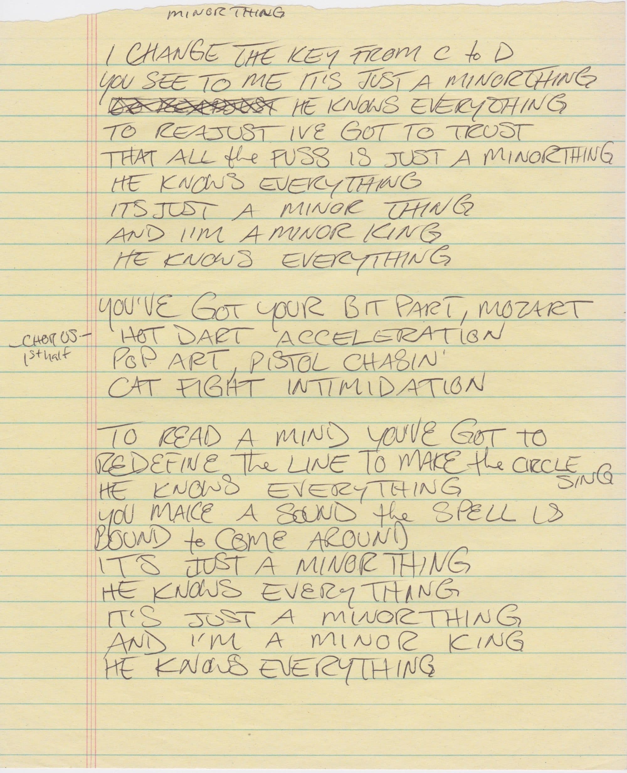Red Hot Chili Peppers Anthony Kiedis’ Original “Minor thing” Hand