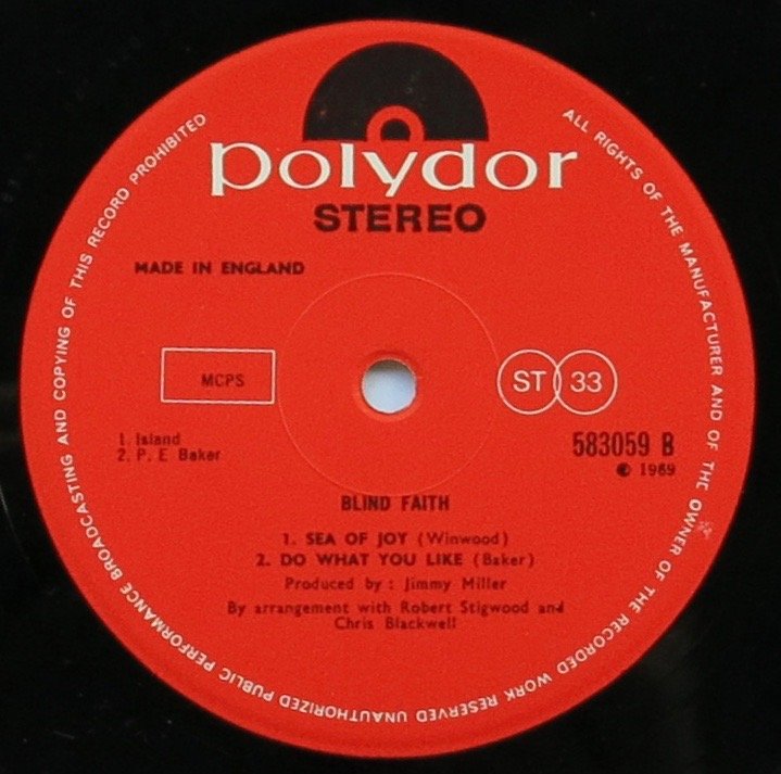 Blind Faith UltraRare UK True 1st Pressing “Blind Faith” LP, With