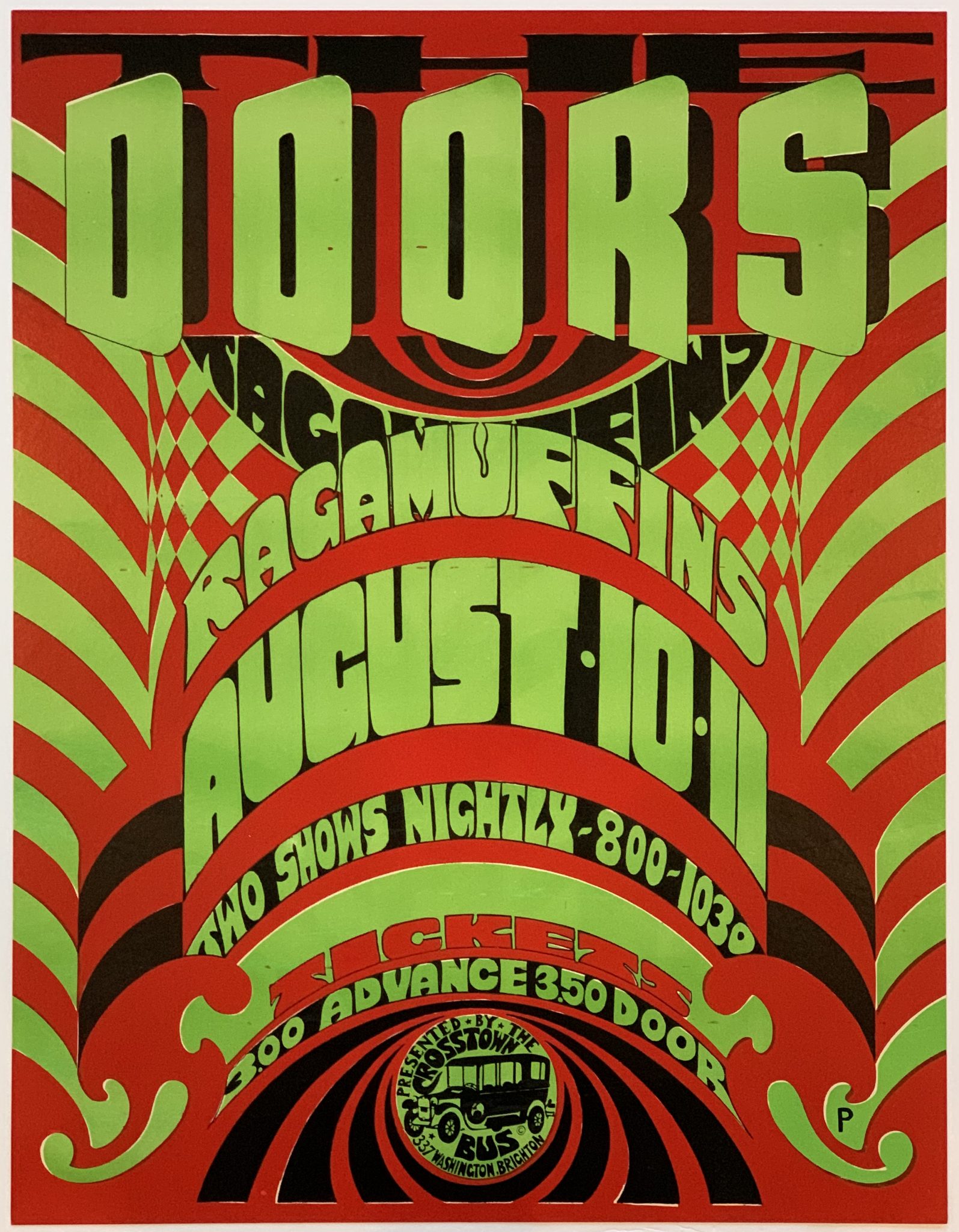 The Doors 1967 Crosstown Bus/Boston Concert Poster (Their First East