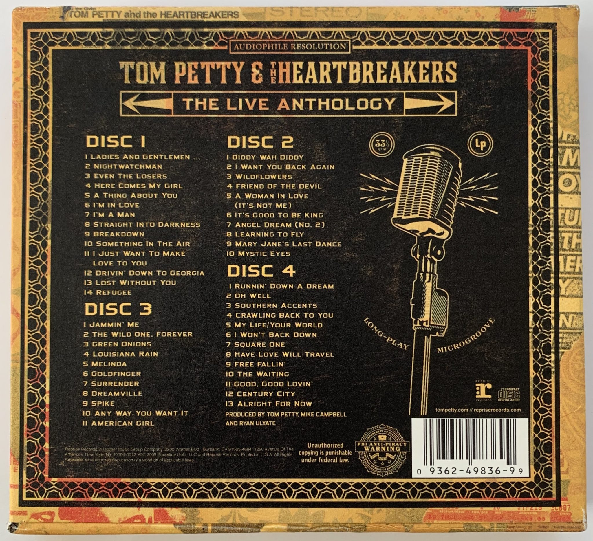 Tom Petty Autographed 1st Issue “Live Anthology” 4 CD Box Set, With Roger Epperson COA