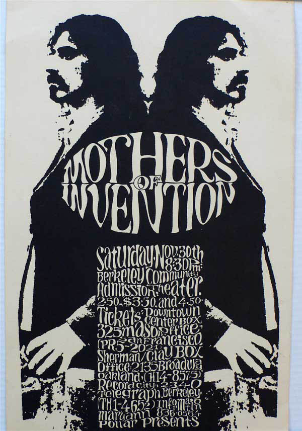 Zappa Mothers 1968 Berkeley Concert Poster