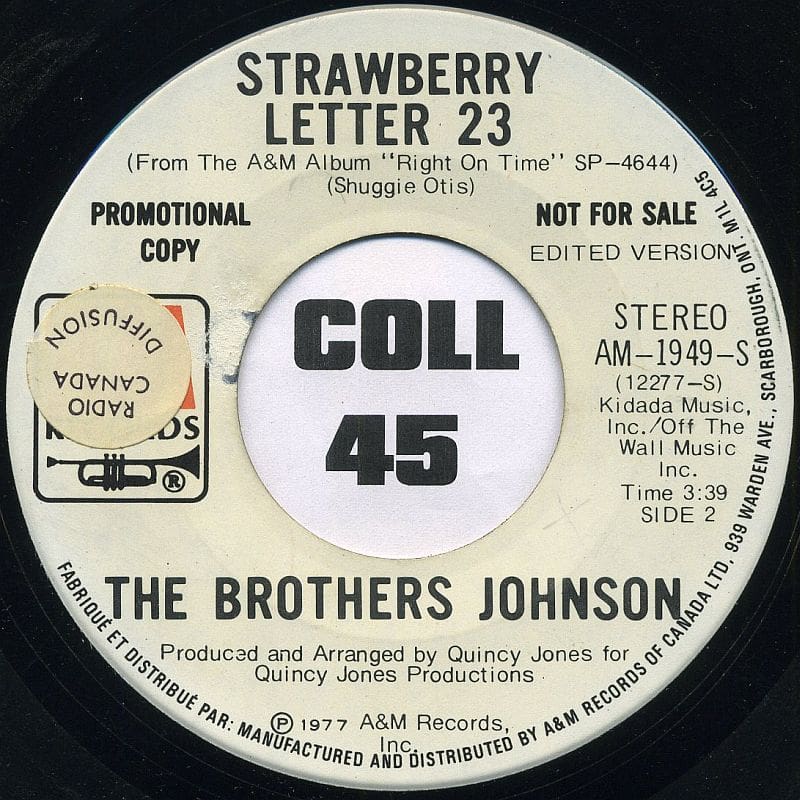 The Brothers Johnson Strawberry Letter 23 (MONO) b/w STEREO Version