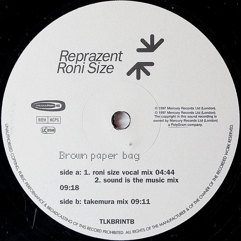 Roni Size / Reprazent Brown Paper Bag b/w Western Talkin' Loud DJ