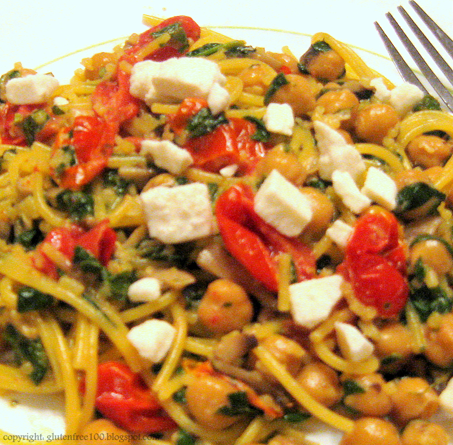 Gluten Free Spaghetti with Chickpeas in a Creamy White Wine Sauce Recipe
