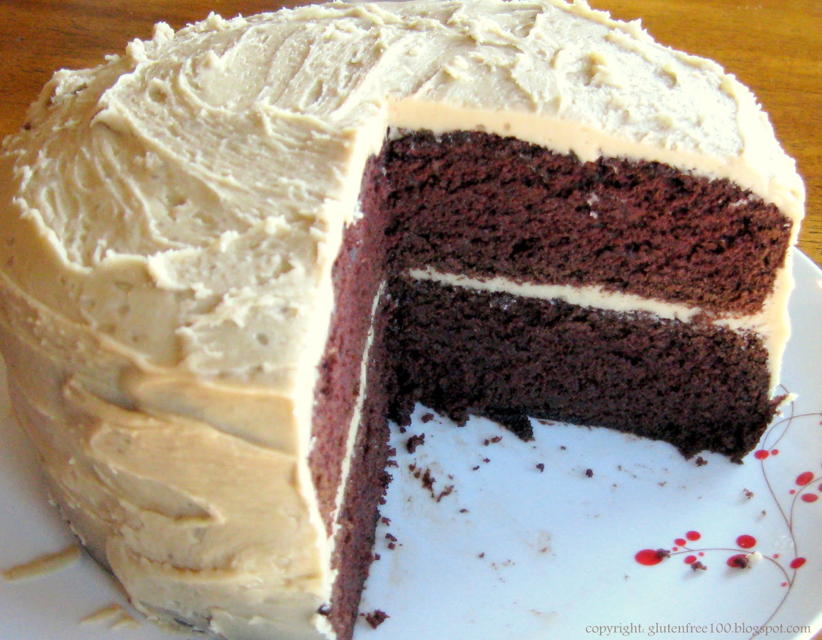 Gluten Free Devil’s Food Cake with Salted Caramel Frosting Recipe