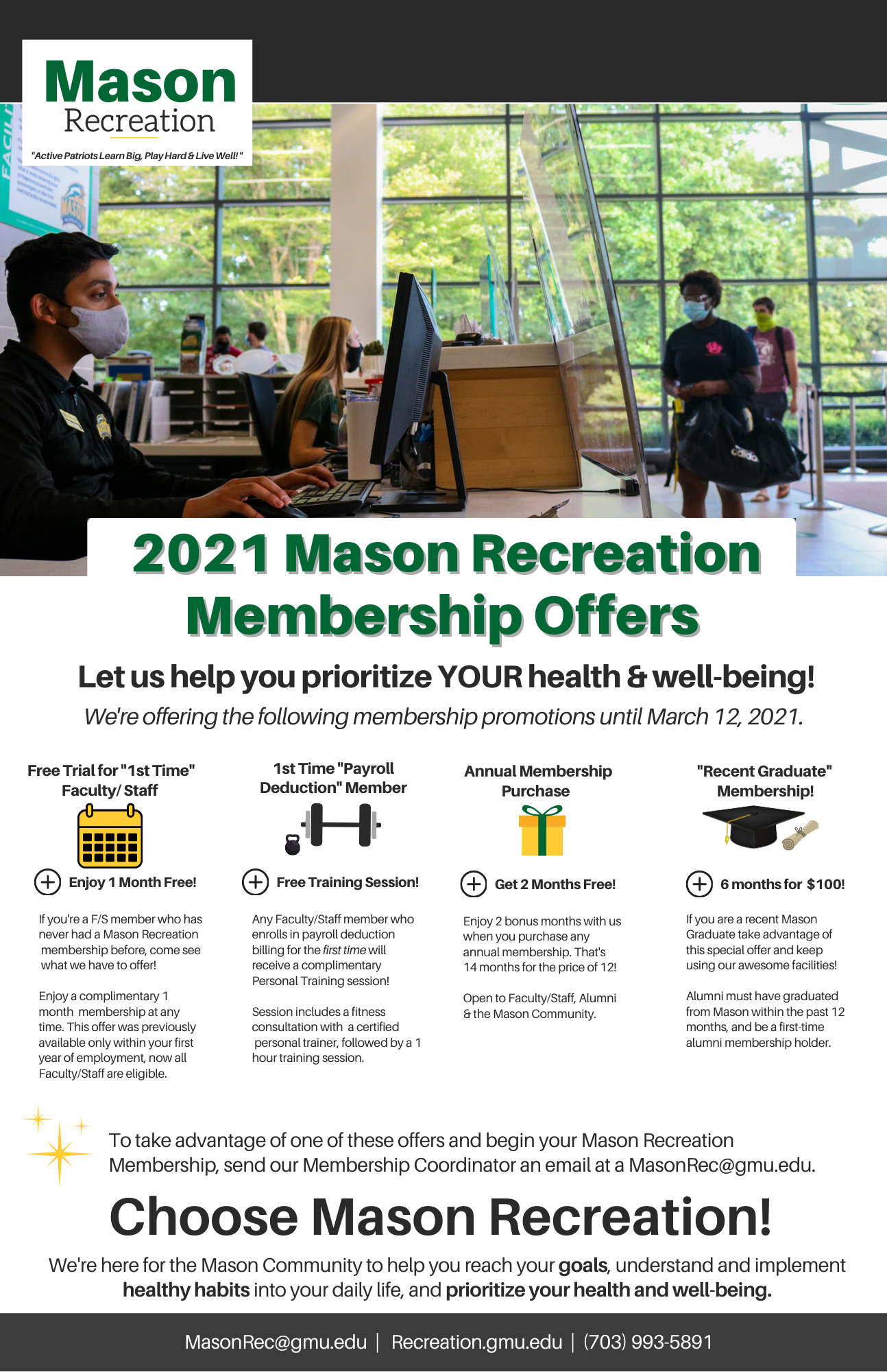 New Exclusive Mason Recreation Membership Offers in 2021! Recreation