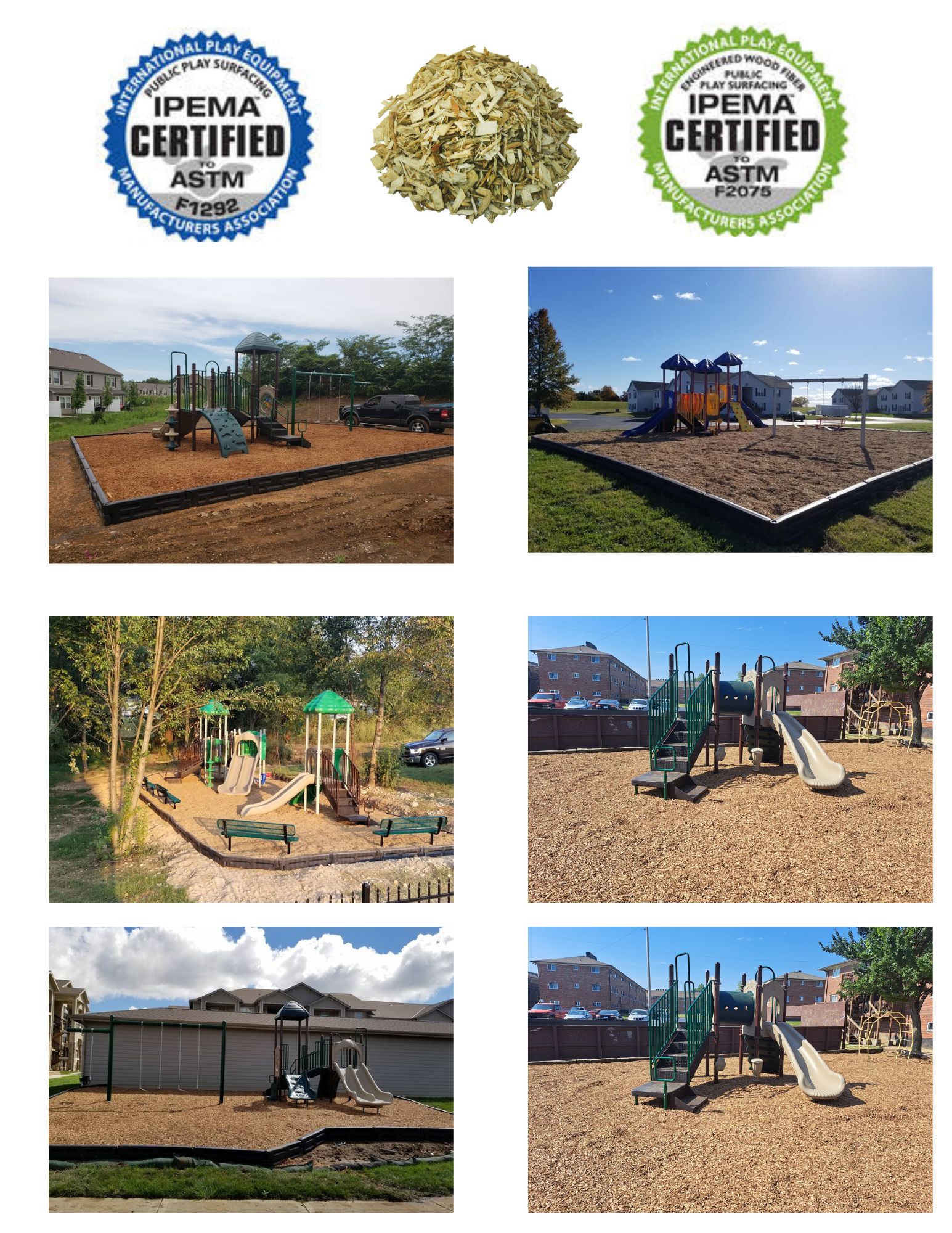 Playground Engineered Wood Fiber Recreation Installations Playground Equipment and Installation