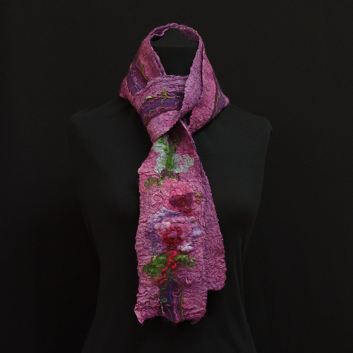 Purple Roses Nuno Scarf re·creatively