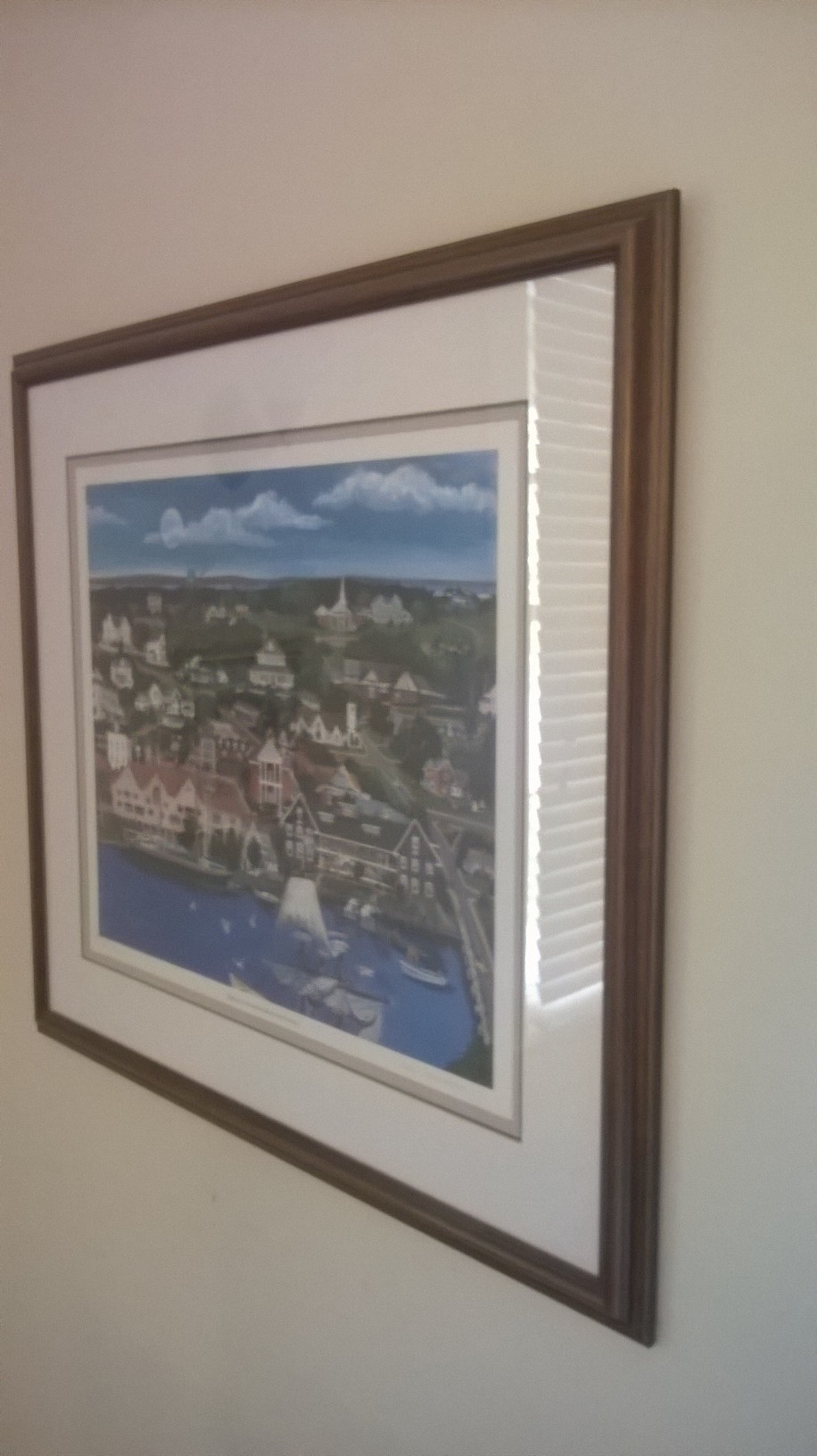 Picture frame with glass salvaged from curb side, Used to frame spare