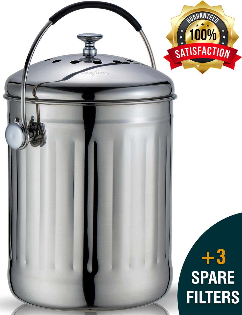 Brilliant Steel Kitchen Compost Bin Red Factor Compost Bins