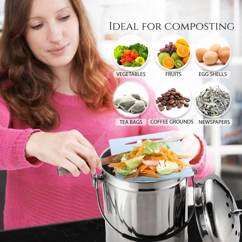 Brilliant Steel Kitchen Compost Bin Red Factor Compost Bins