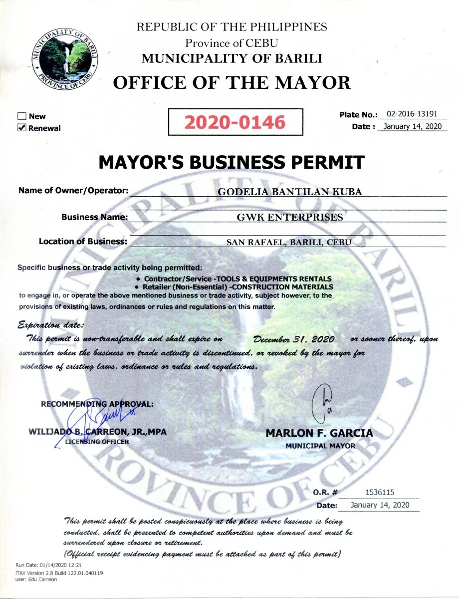 Mayor’s permit Red Square Pavers
