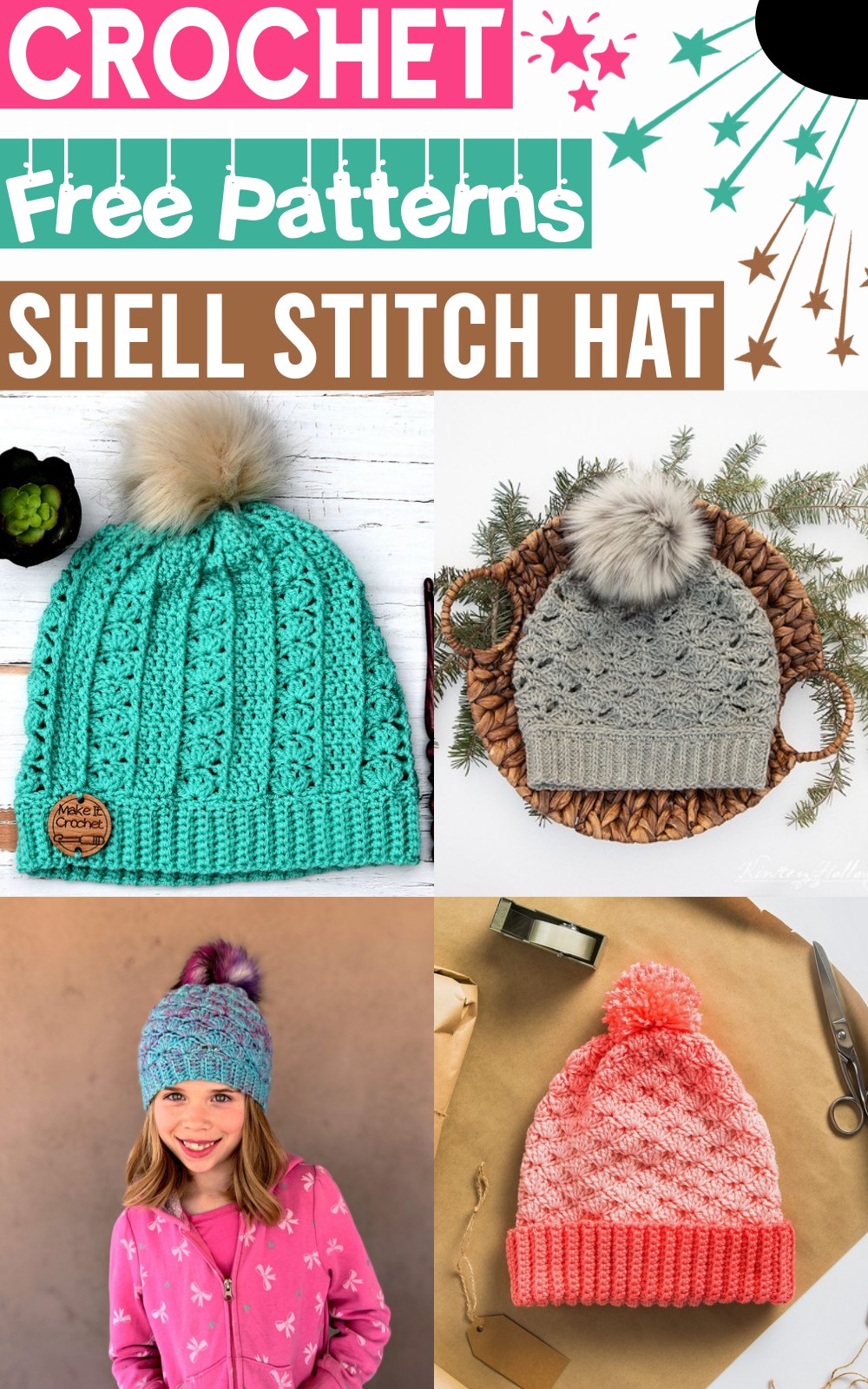 9 Free Crochet Hat Patterns With Shell Stitch For Winter Coziness Red