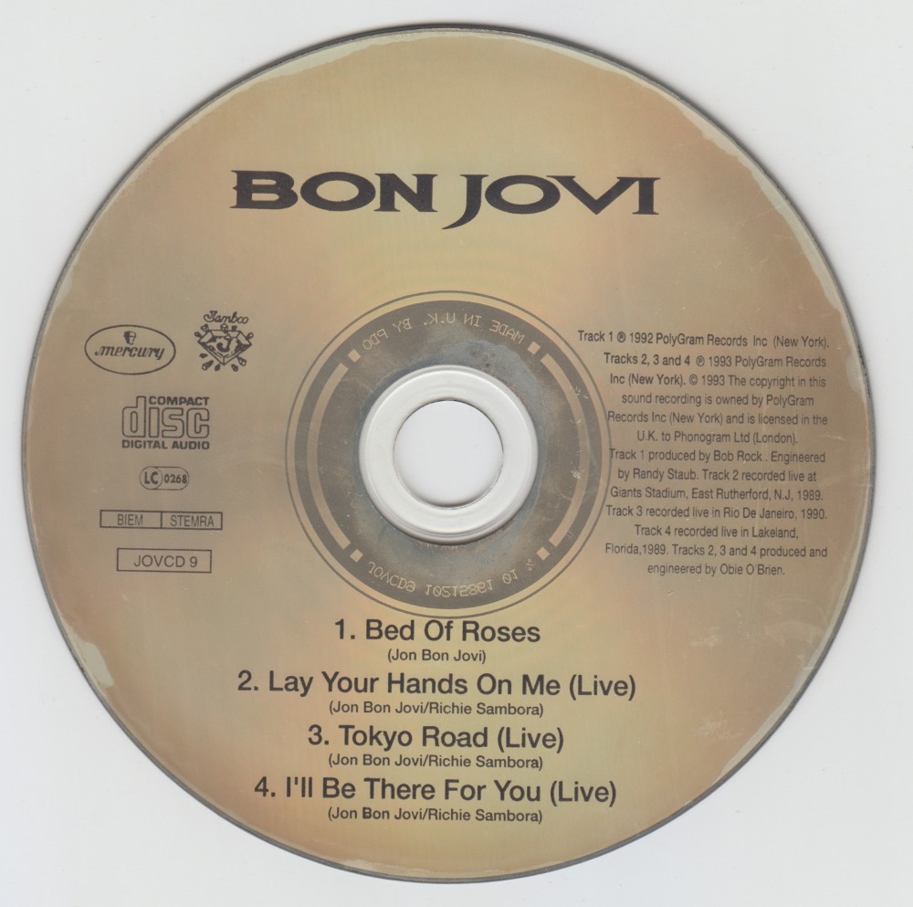 BON JOVI “Bed Of Roses” (CD,UK,1993) redbank's BON JOVI collection
