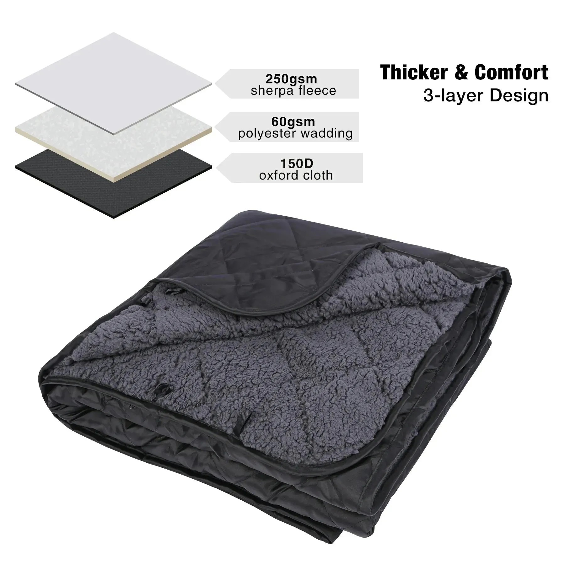 REDCAMP Waterproof Stadium Blanket with Sherpa Lining Redcamp