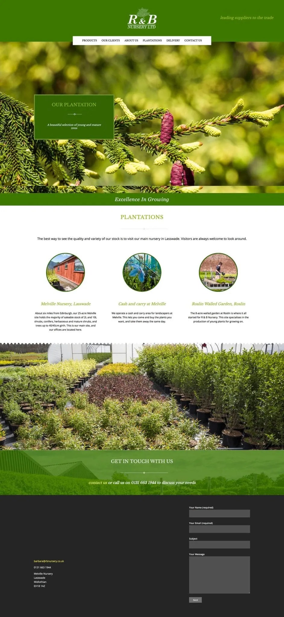 site design East Lothian based RB Nursery. Reddishpink Media