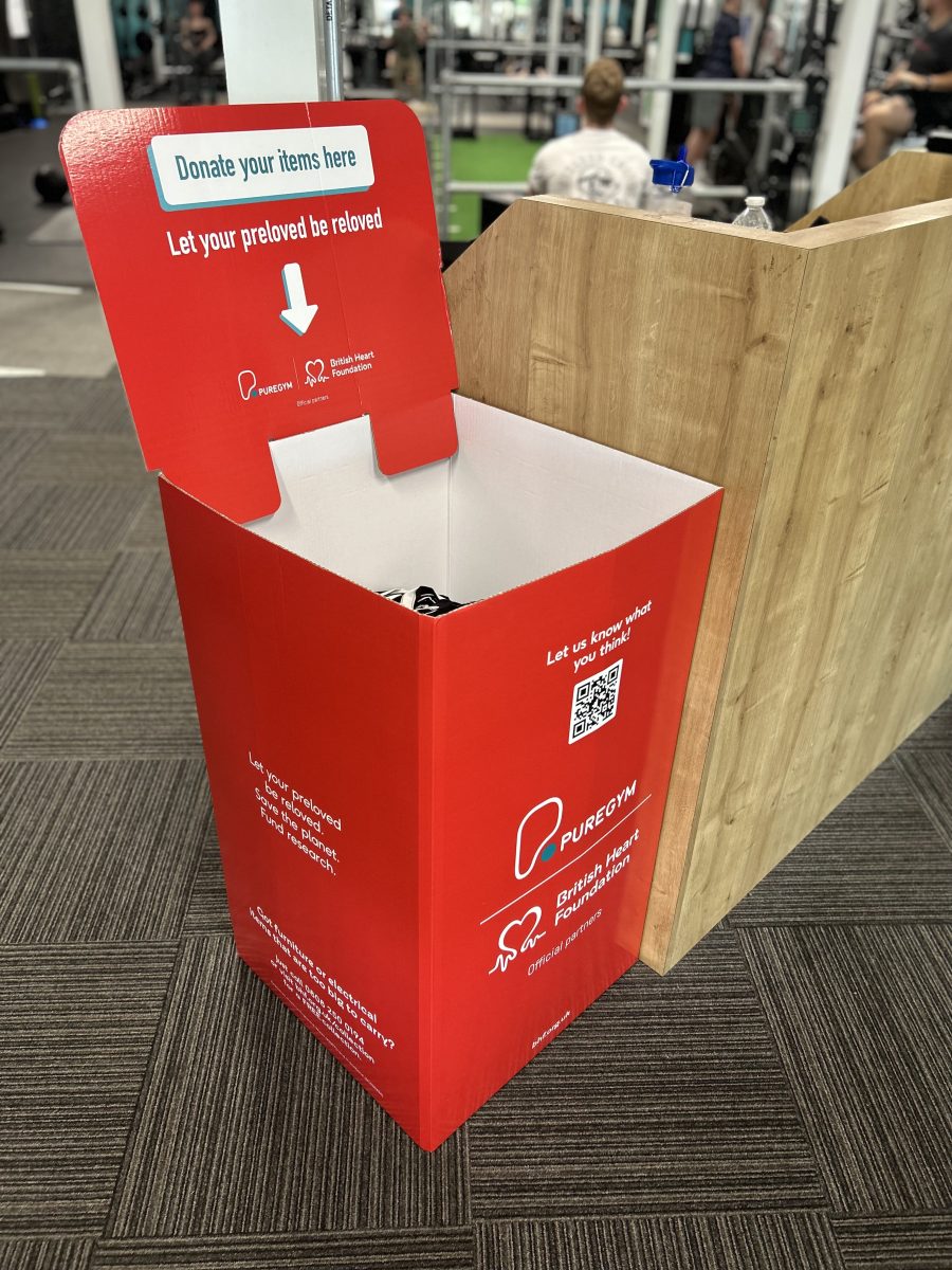 Gyms partner up with national heart charity and install donation boxes