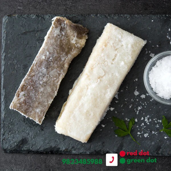 Norwegian Dried Salted Cod Pieces Skin On, Bone In Authentic Nordic