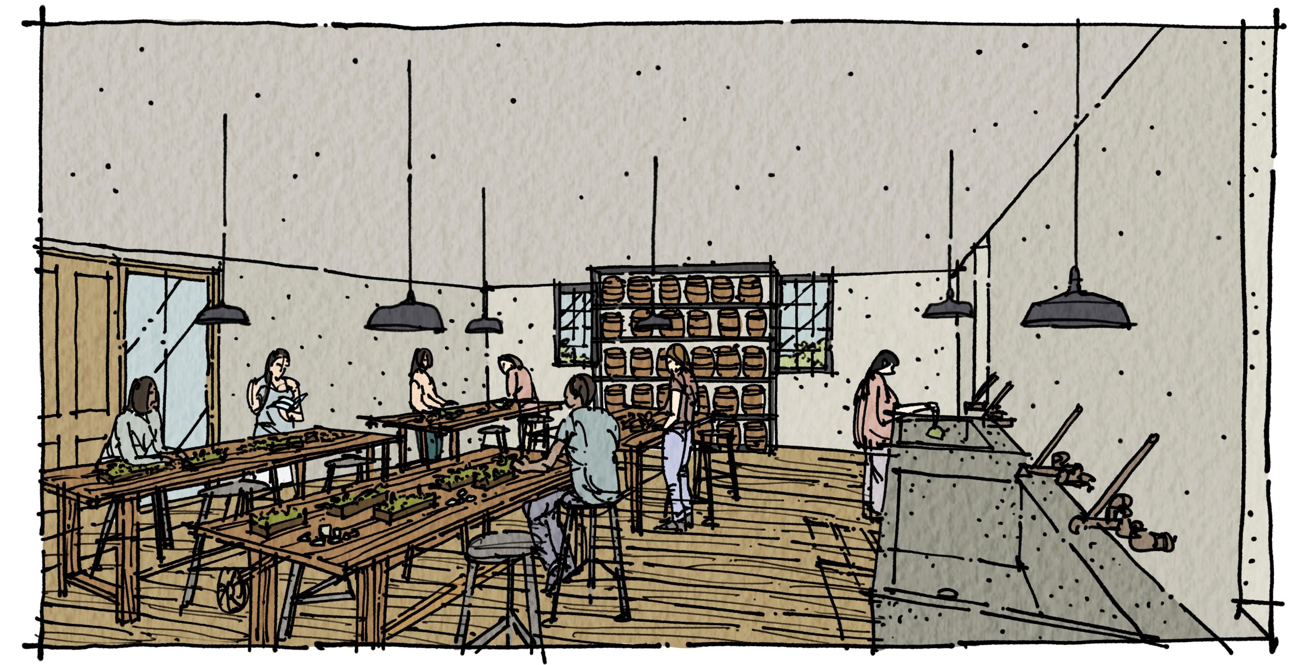 Shaker Village Herb House, Sabbathday Lake Red Dot Studio