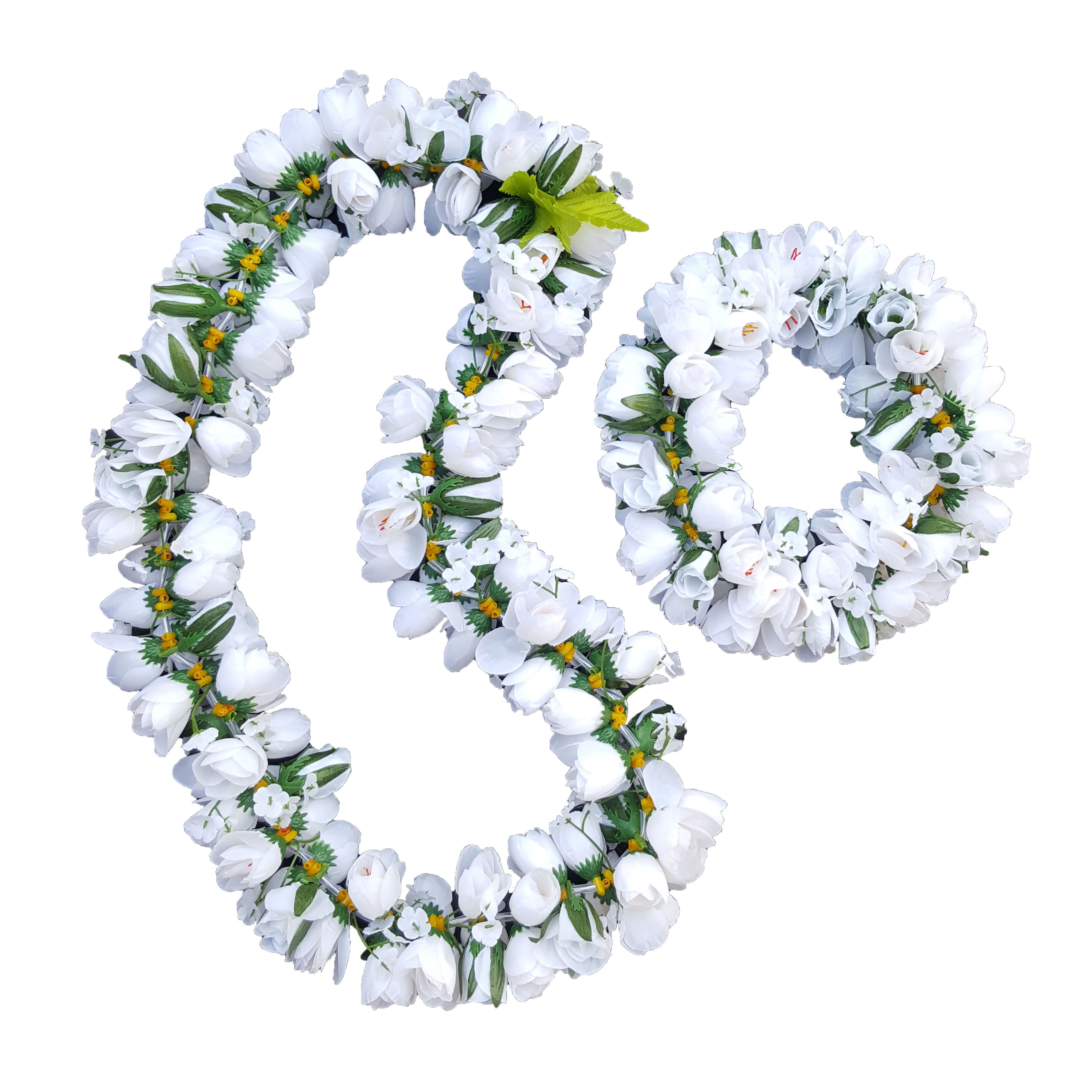 Silk Rosebud Lei and Haku Set Red Elephant Gifts