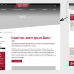 Screenshot of an example template showing area at top of page for photo masthead, left navigation area with call to action, page title, intro text and webpage copy with image gallery