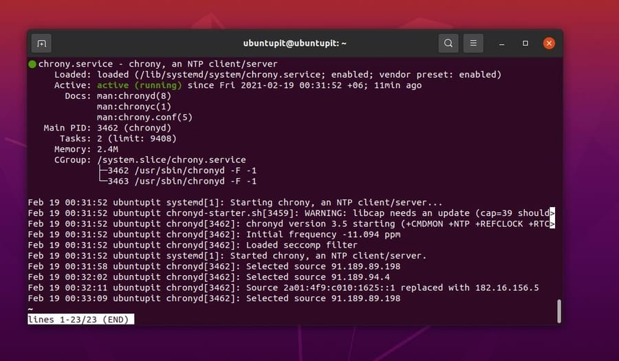 Cómo sincronizar la hora con NTP en Linux usando Chrony Tool