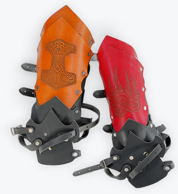 Leather Gauntlets Red Falcon