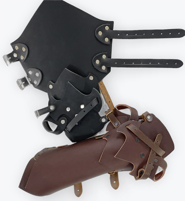 Leather Gauntlets Red Falcon