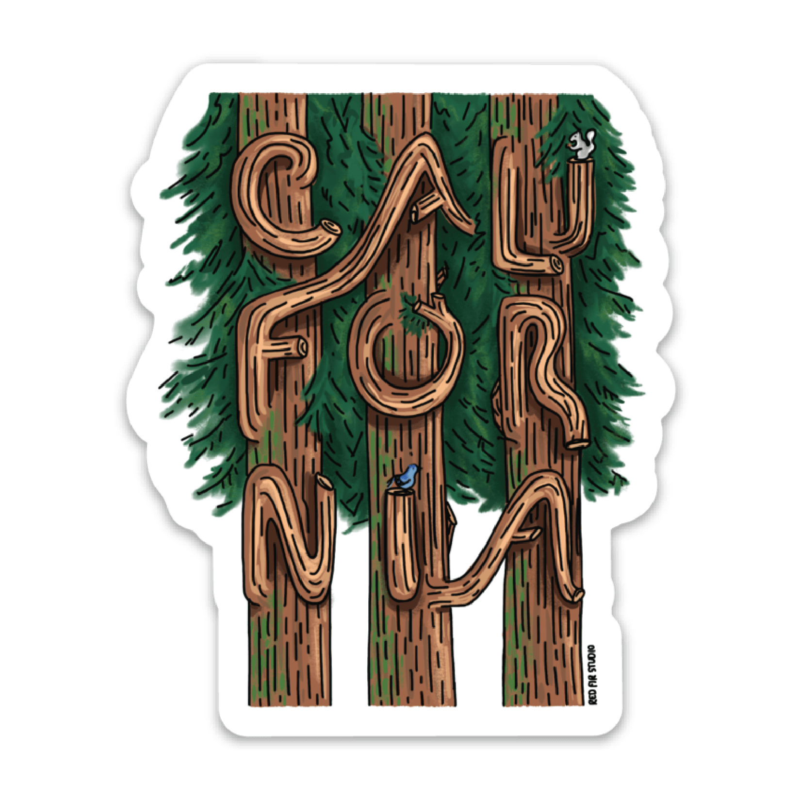 California [Sticker] Red Fir Studio
