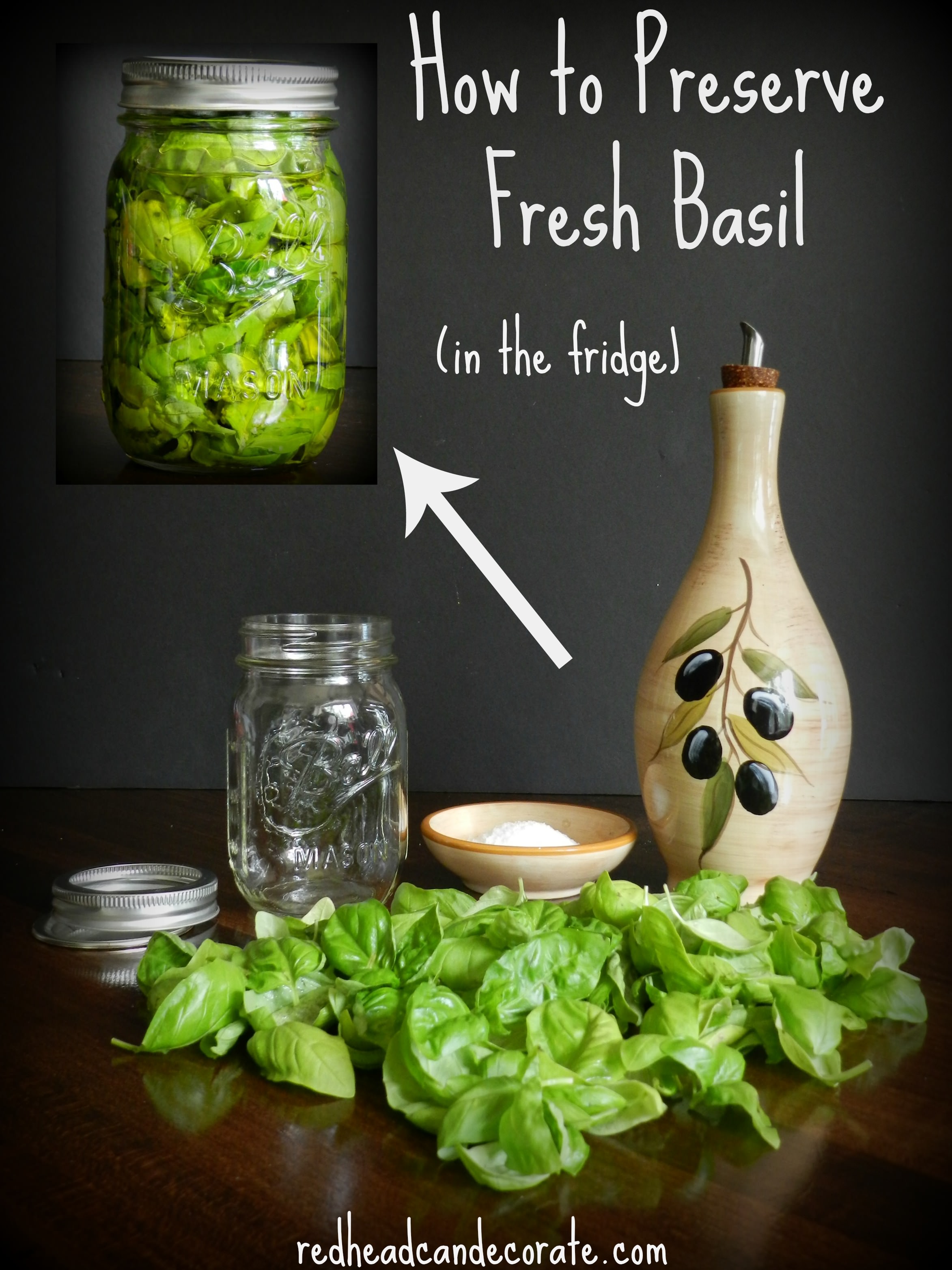 Preserving Fresh Basil Easily in the Refrigerator with Olive Oil