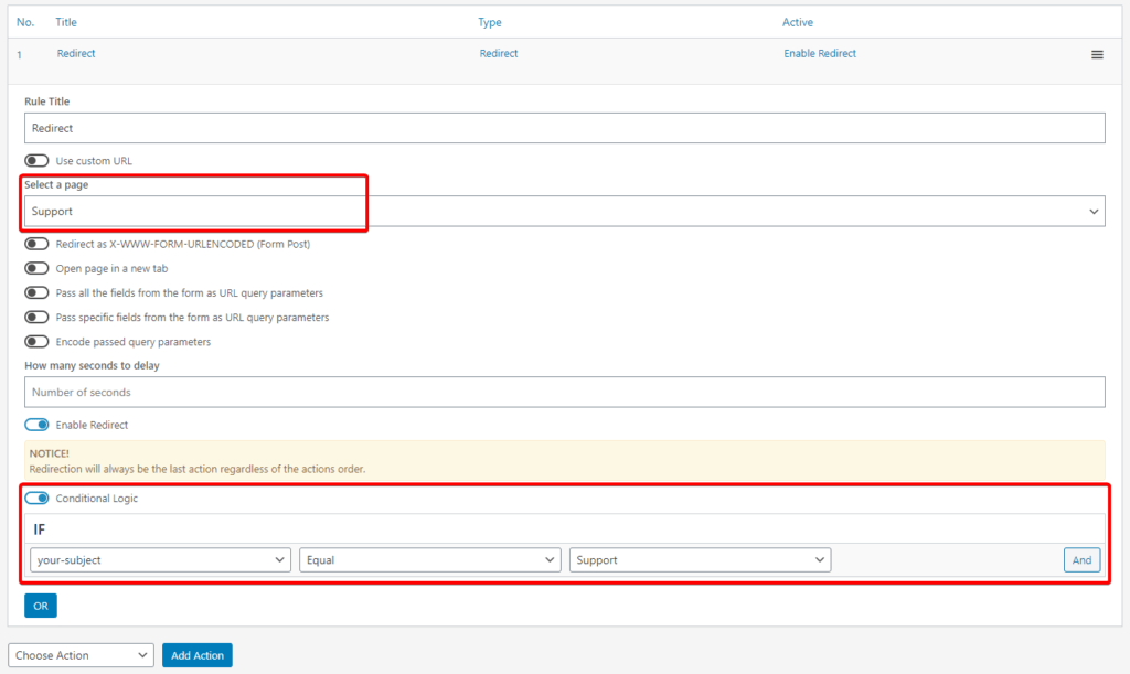 Using Conditional Logic Redirect for Contact Form 7 Redirection for